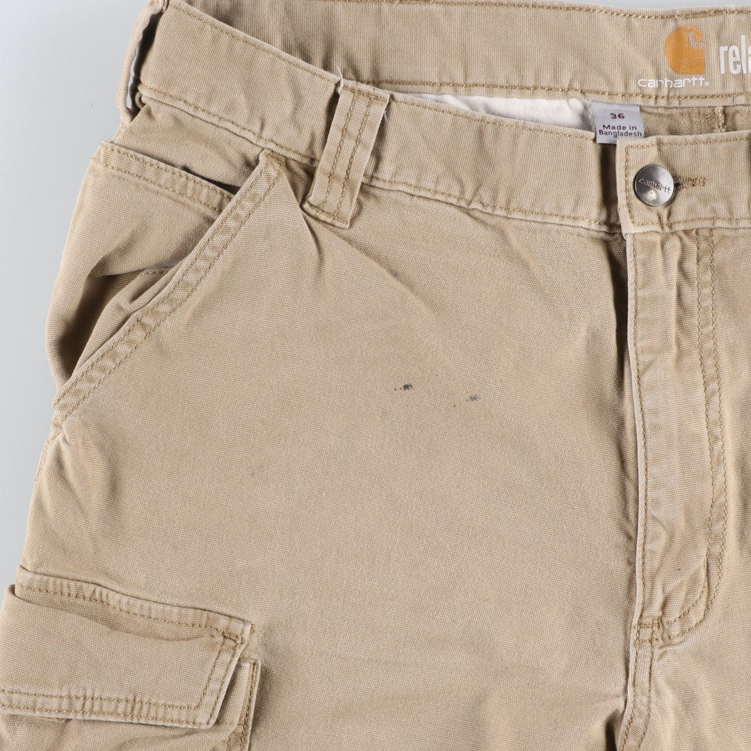 Carhartt Relaxed Fit Duck Cargo Shorts, Men's, W36 cotton Beige type Vintage Second Hand