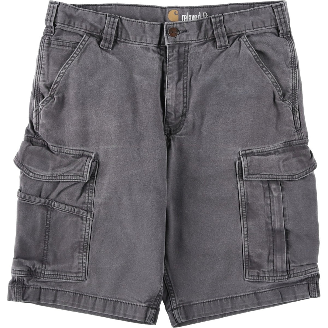 Carhartt Relaxed Fit Duck Cargo Shorts, Men's, W33 equivalent cotton gray type Vintage Second Hand
