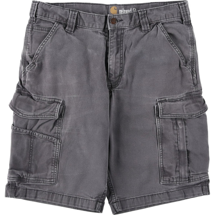Carhartt Relaxed Fit Duck Cargo Shorts, Men's, W33 equivalent cotton gray type Vintage Second Hand