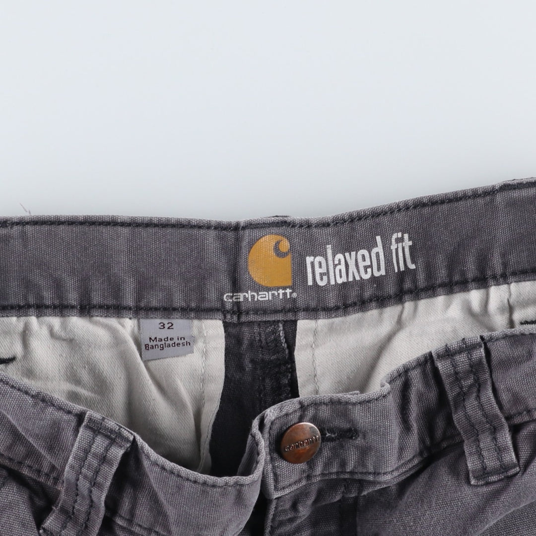 Carhartt Relaxed Fit Duck Cargo Shorts, Men's, W33 equivalent cotton gray type Vintage Second Hand