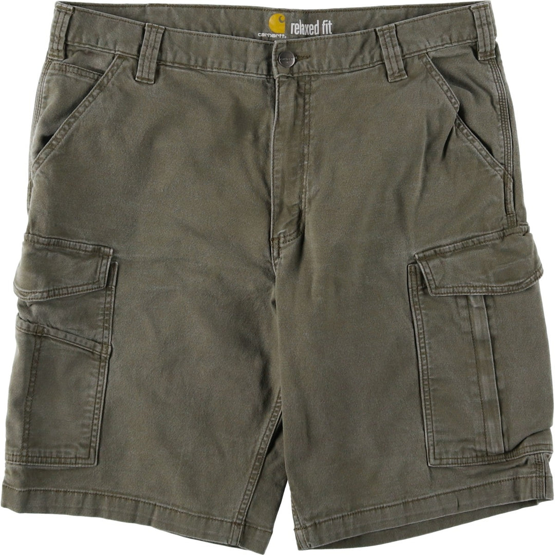 Carhartt Relaxed Fit Duck Cargo Shorts, Men's, W37 cotton Khaki type Vintage Second Hand