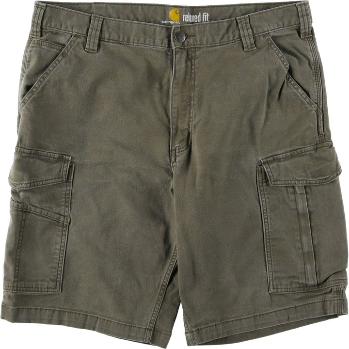 Carhartt Relaxed Fit Duck Cargo Shorts, Men's, W37 cotton Khaki type Vintage Second Hand