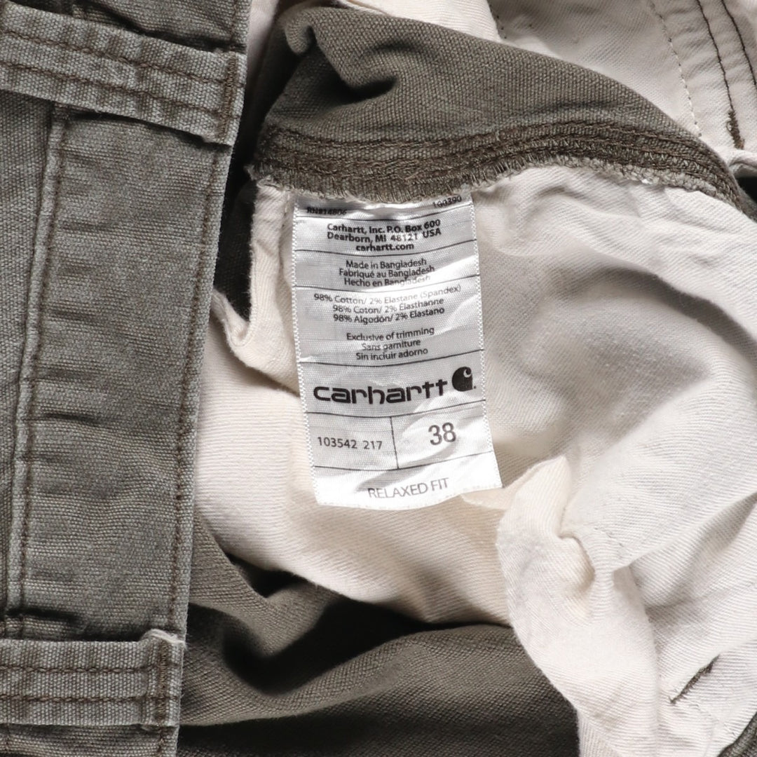 Carhartt Relaxed Fit Duck Cargo Shorts, Men's, W37 cotton Khaki type Vintage Second Hand