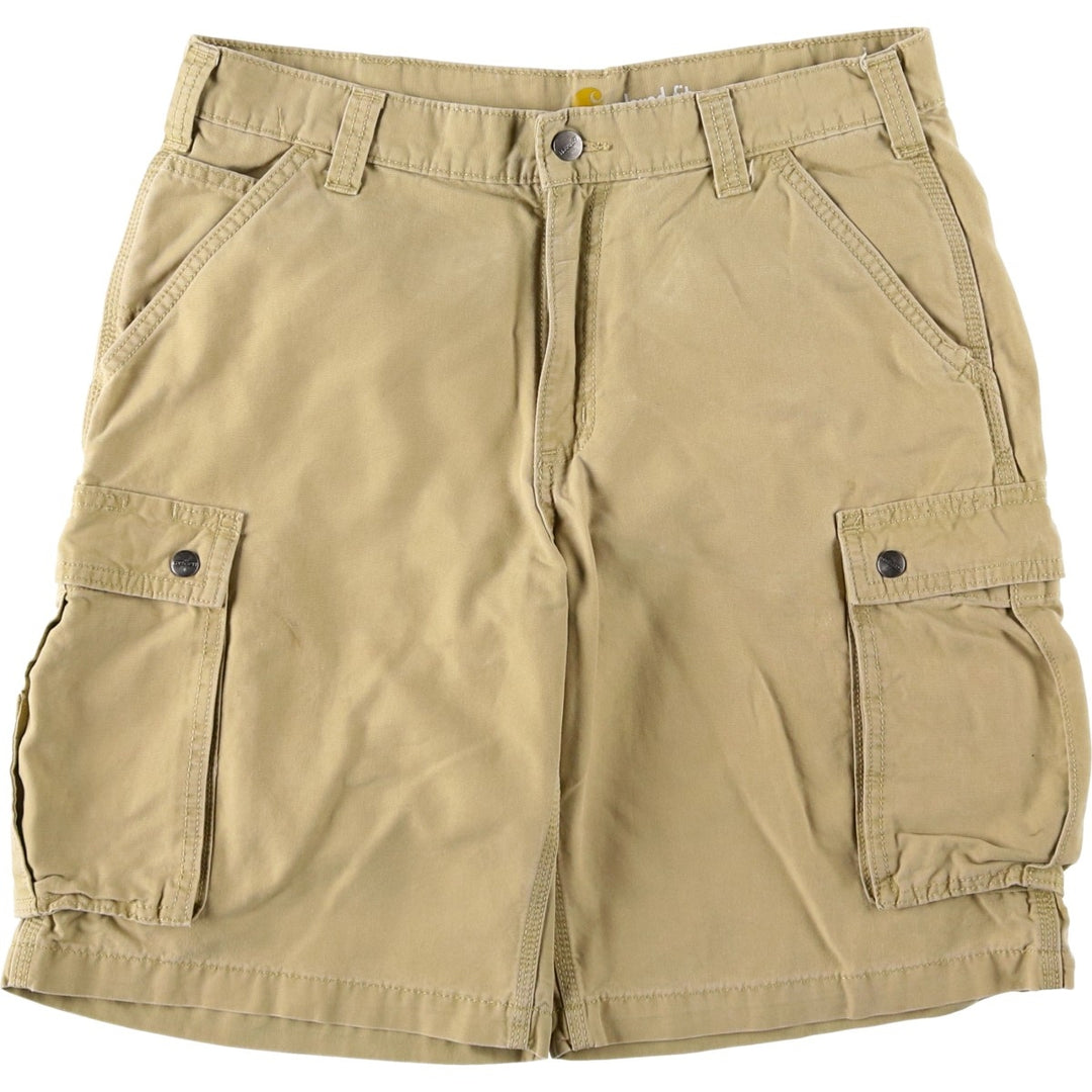 Carhartt Relaxed Fit Duck Cargo Shorts, Men's, W34 equivalent cotton Beige type Vintage Second Hand