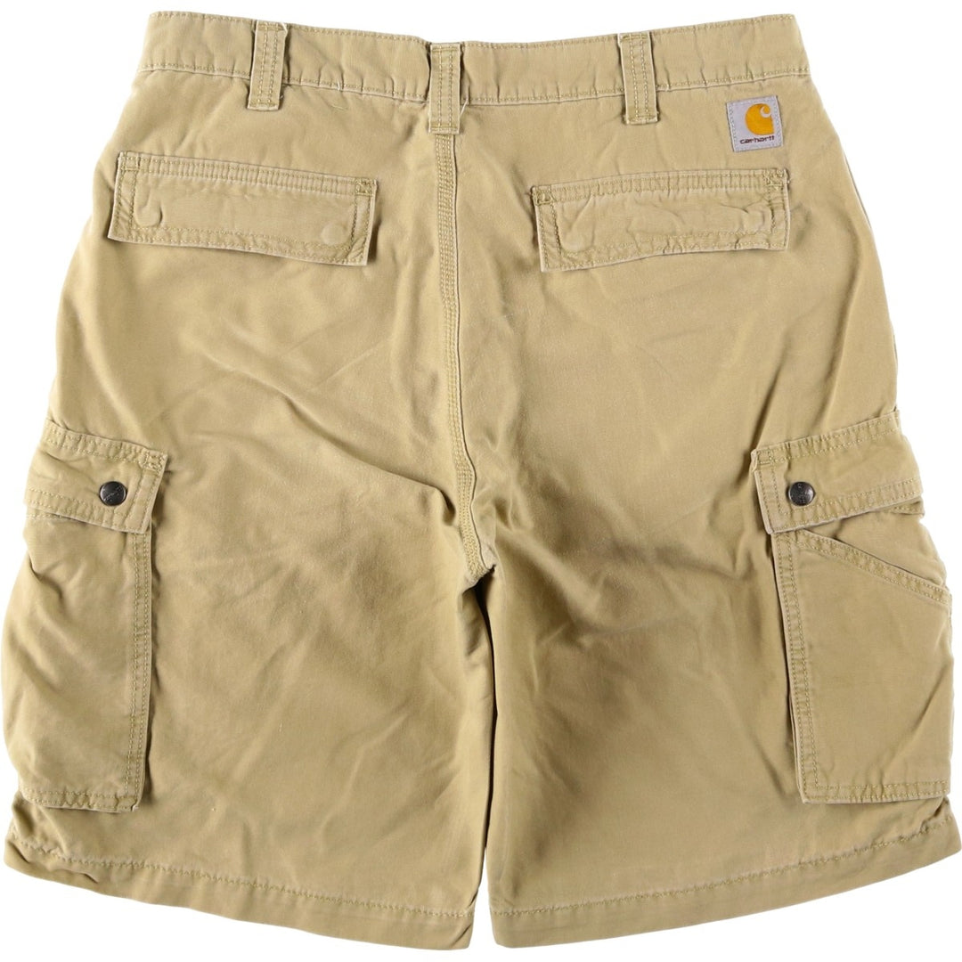 Carhartt Relaxed Fit Duck Cargo Shorts, Men's, W34 equivalent cotton Beige type Vintage Second Hand