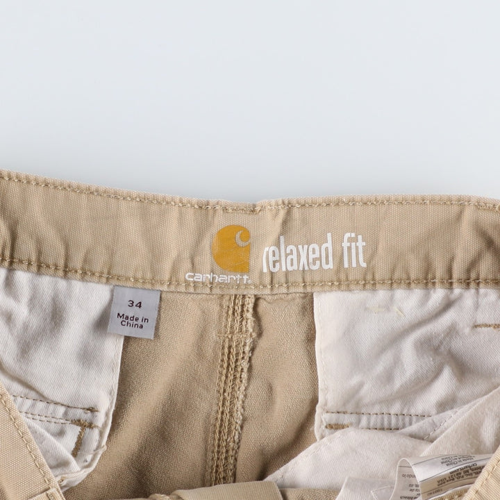 Carhartt Relaxed Fit Duck Cargo Shorts, Men's, W34 equivalent cotton Beige type Vintage Second Hand