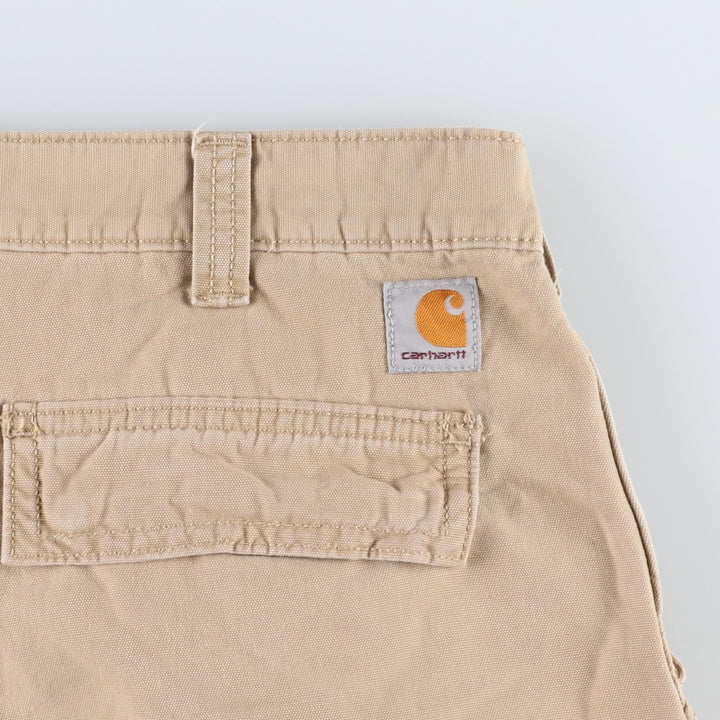 Carhartt Relaxed Fit Duck Cargo Shorts, Men's, W34 equivalent cotton Beige type Vintage Second Hand