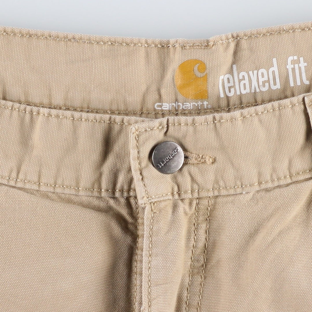 Carhartt Relaxed Fit Duck Cargo Shorts, Men's, W34 equivalent cotton Beige type Vintage Second Hand