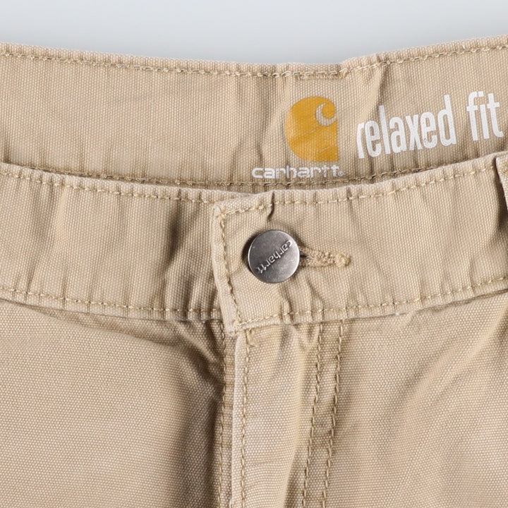 Carhartt Relaxed Fit Duck Cargo Shorts, Men's, W34 equivalent cotton Beige type Vintage Second Hand