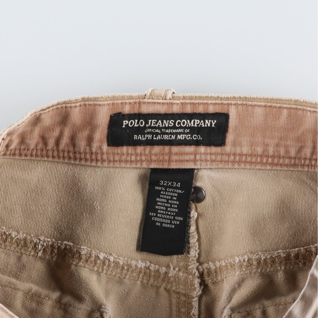 Ralph Lauren POLO JEANS COMPANY duck canvas shorts, men's size W31 (approx.) cotton Beige type Vintage Second Hand