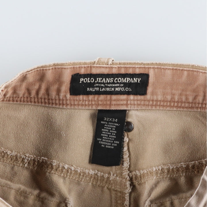 Ralph Lauren POLO JEANS COMPANY duck canvas shorts, men's size W31 (approx.) cotton Beige type Vintage Second Hand