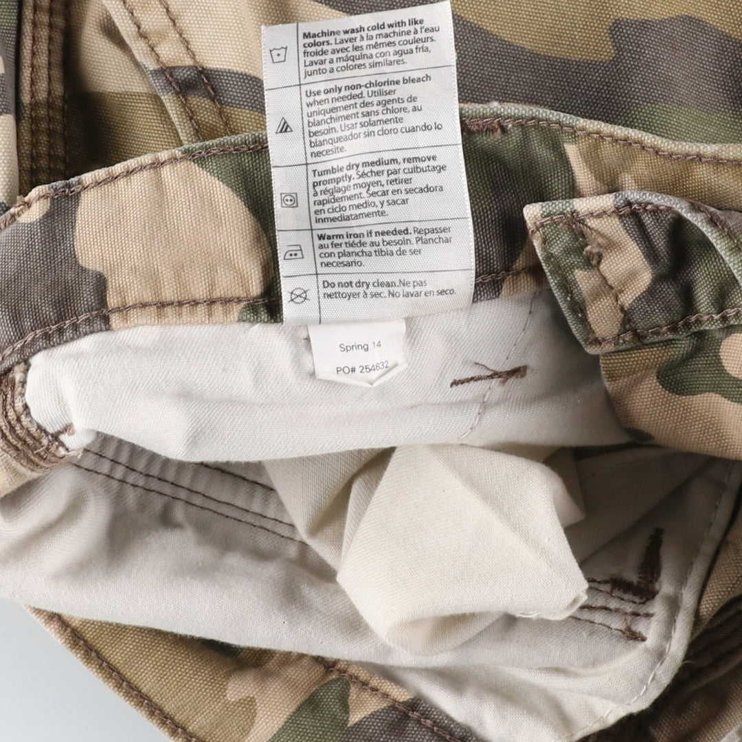 Carhartt Relaxed Fit Camouflage Pattern Duck Cargo Shorts, Men's Size W30 cotton Khaki type Vintage Second Hand