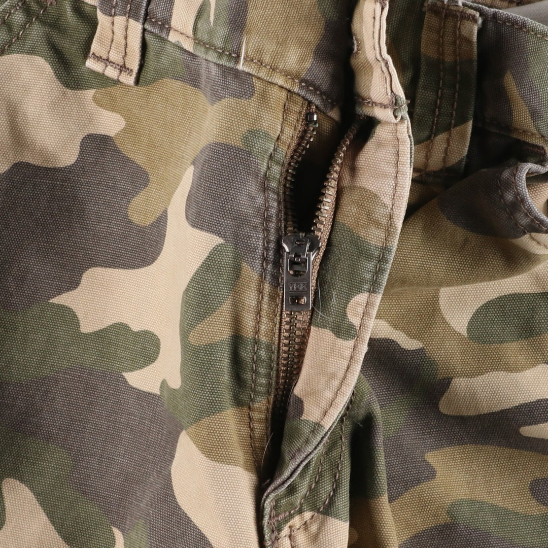Carhartt Relaxed Fit Camouflage Pattern Duck Cargo Shorts, Men's Size W30 cotton Khaki type Vintage Second Hand