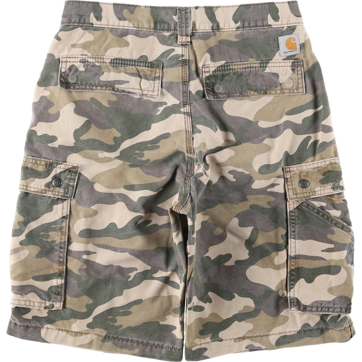 Carhartt Relaxed Fit Camouflage Pattern Duck Cargo Shorts, Men's Size W30 cotton Khaki type Vintage Second Hand