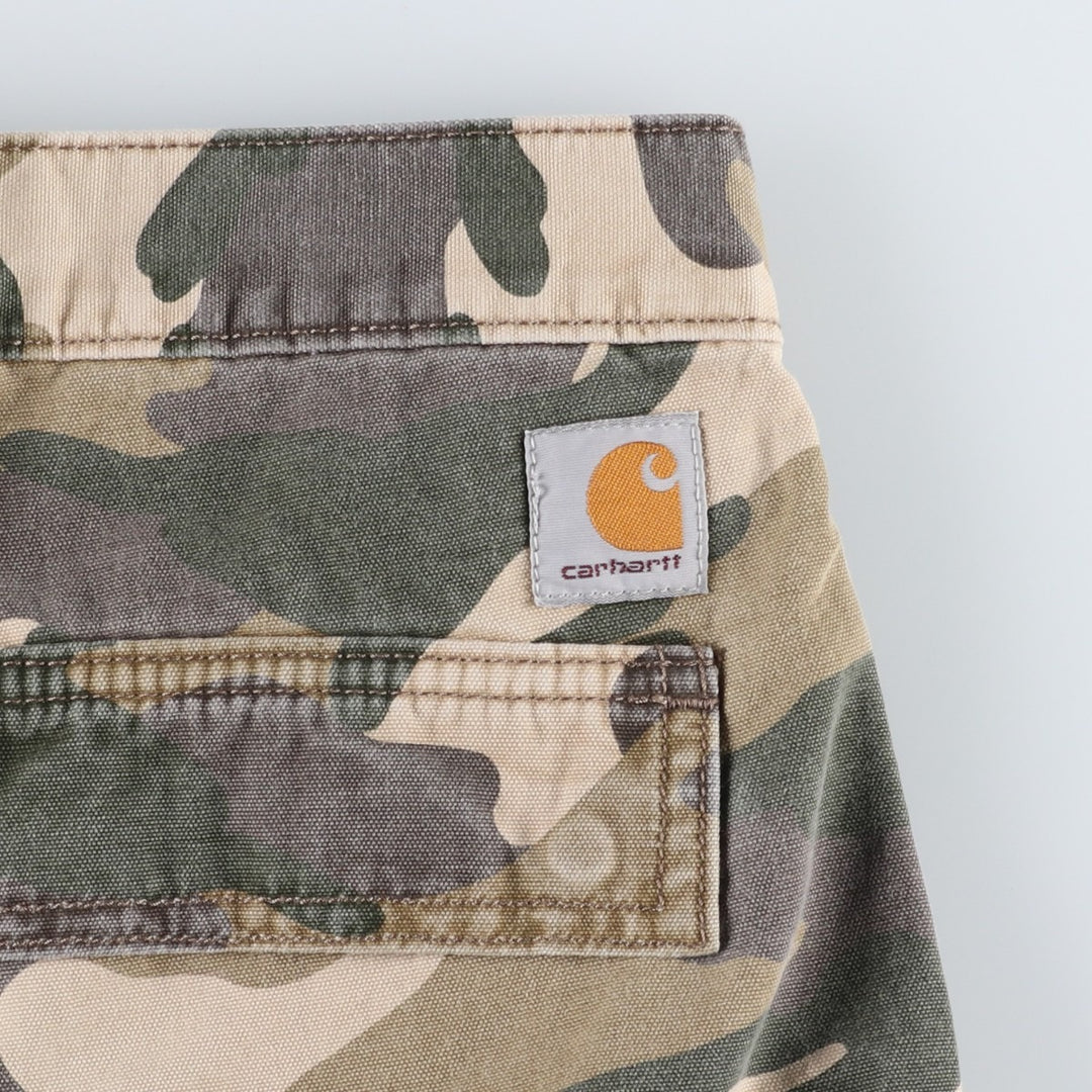 Carhartt Relaxed Fit Camouflage Pattern Duck Cargo Shorts, Men's Size W30 cotton Khaki type Vintage Second Hand