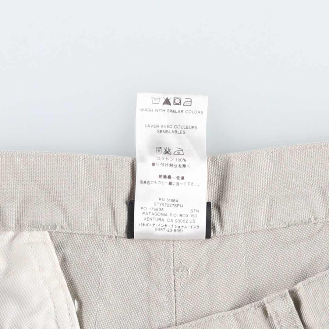 Patagonia Stand Up Shorts 57227SP14 Duck Canvas Shorts Men's W32 equivalent cotton gray type Vintage Second Hand