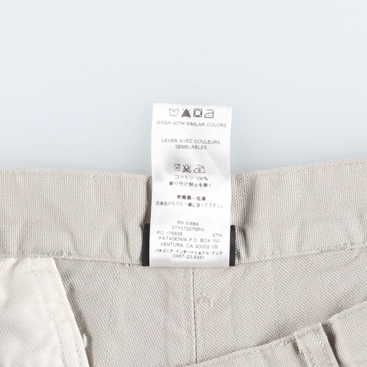 Patagonia Stand Up Shorts 57227SP14 Duck Canvas Shorts Men's W32 equivalent cotton gray type Vintage Second Hand