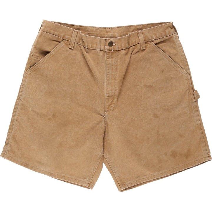 80s-90'S Carhartt Duck Canvas Painter Shorts, Made in USA, Men's Size W37 (approx.), Vintage cotton brick settler Vintage Second Hand