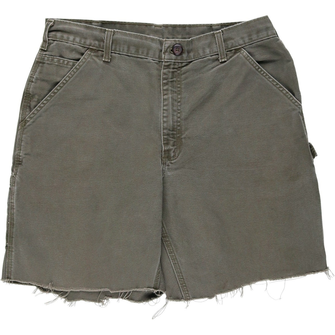 Carhartt Dungaree Fit Cut-Off Duck Canvas Painter Shorts (Men's W35 equivalent) cotton gray type Vintage Second Hand