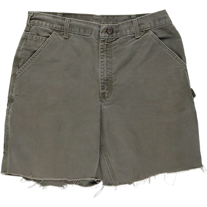 Carhartt Dungaree Fit Cut-Off Duck Canvas Painter Shorts (Men's W35 equivalent) cotton gray type Vintage Second Hand