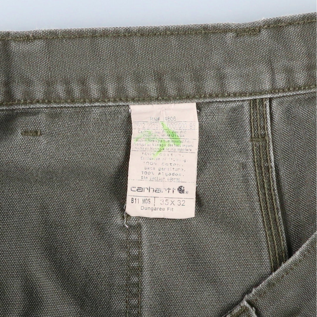 Carhartt Dungaree Fit Cut-Off Duck Canvas Painter Shorts (Men's W35 equivalent) cotton gray type Vintage Second Hand