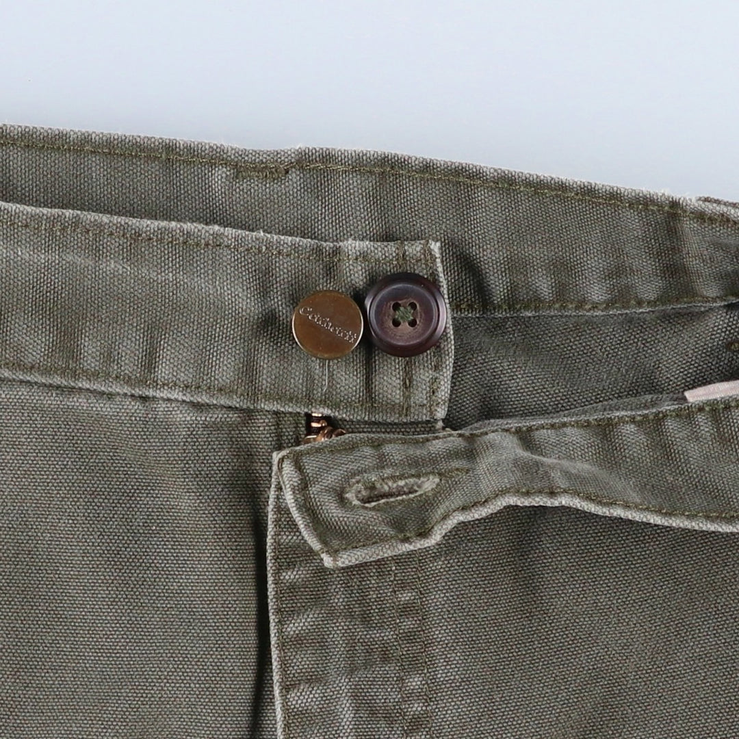 Carhartt Dungaree Fit Cut-Off Duck Canvas Painter Shorts (Men's W35 equivalent) cotton gray type Vintage Second Hand