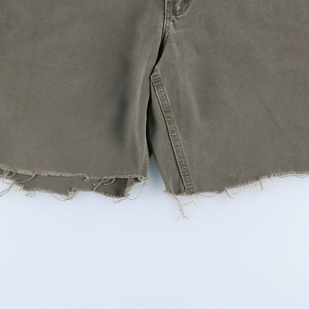 Carhartt Dungaree Fit Cut-Off Duck Canvas Painter Shorts (Men's W35 equivalent) cotton gray type Vintage Second Hand