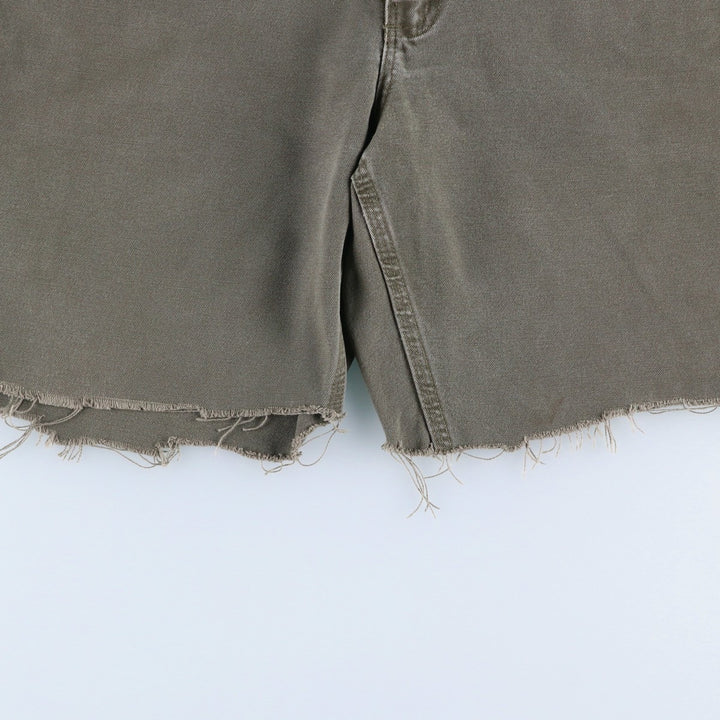 Carhartt Dungaree Fit Cut-Off Duck Canvas Painter Shorts (Men's W35 equivalent) cotton gray type Vintage Second Hand