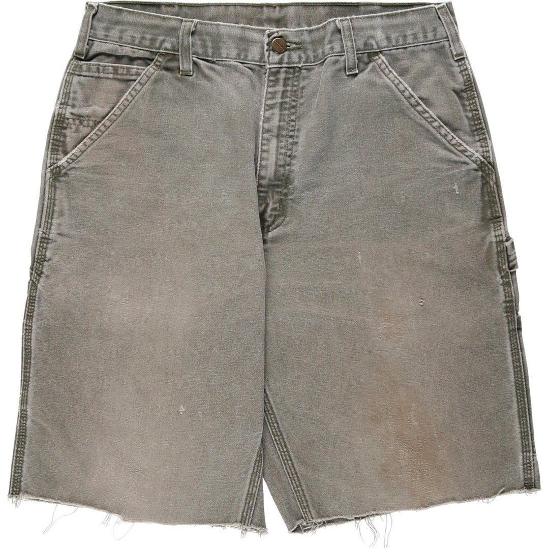 Carhartt Cut-off Duck Canvas Painter Shorts, Men's Size W32 (approx.) cotton gray type Vintage Second Hand