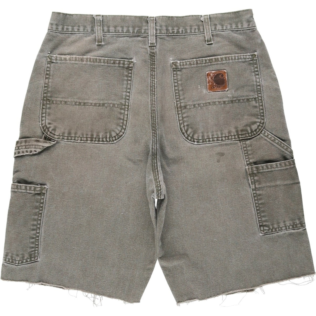 Carhartt Cut-off Duck Canvas Painter Shorts, Men's Size W32 (approx.) cotton gray type Vintage Second Hand