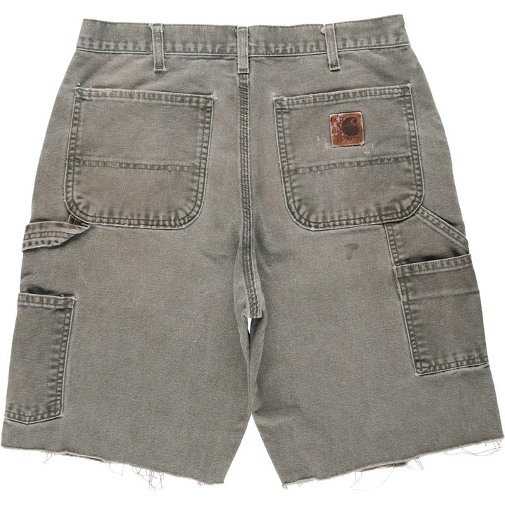 Carhartt Cut-off Duck Canvas Painter Shorts, Men's Size W32 (approx.) cotton gray type Vintage Second Hand