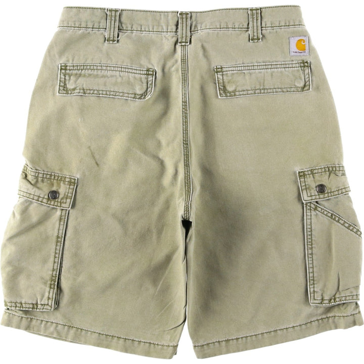Carhartt Relaxed Fit Duck Cargo Shorts, Men's, W34 equivalent cotton Khaki type Vintage Second Hand