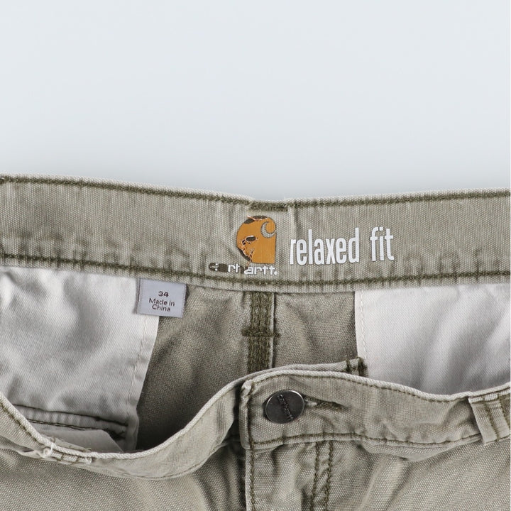 Carhartt Relaxed Fit Duck Cargo Shorts, Men's, W34 equivalent cotton Khaki type Vintage Second Hand
