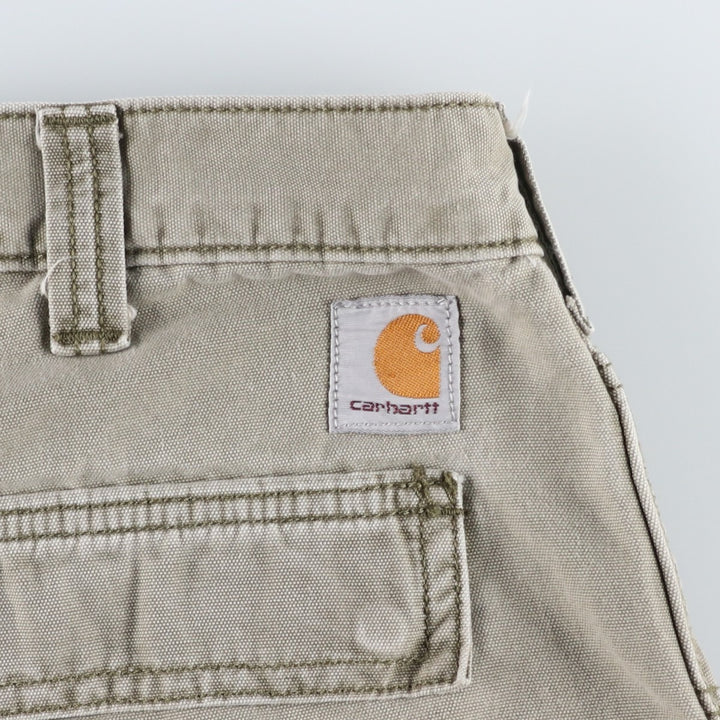 Carhartt Relaxed Fit Duck Cargo Shorts, Men's, W34 equivalent cotton Khaki type Vintage Second Hand
