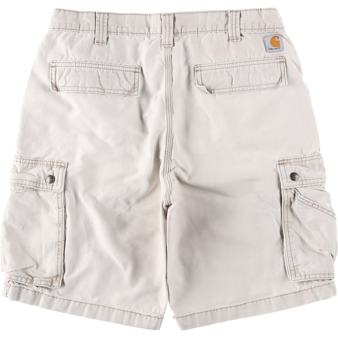 Carhartt Relaxed Fit Duck Cargo Shorts, Men's, W34 equivalent cotton Beige type Vintage Second Hand