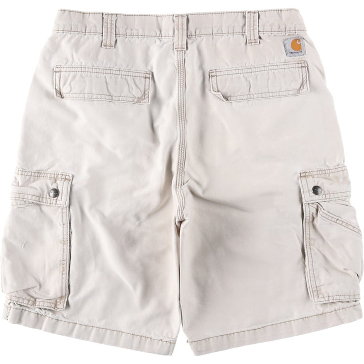 Carhartt Relaxed Fit Duck Cargo Shorts, Men's, W34 equivalent cotton Beige type Vintage Second Hand