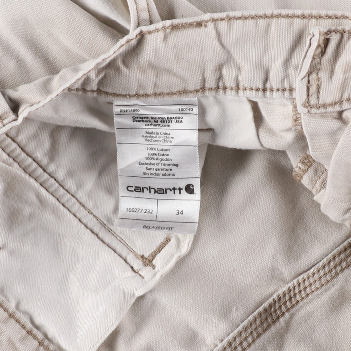 Carhartt Relaxed Fit Duck Cargo Shorts, Men's, W34 equivalent cotton Beige type Vintage Second Hand