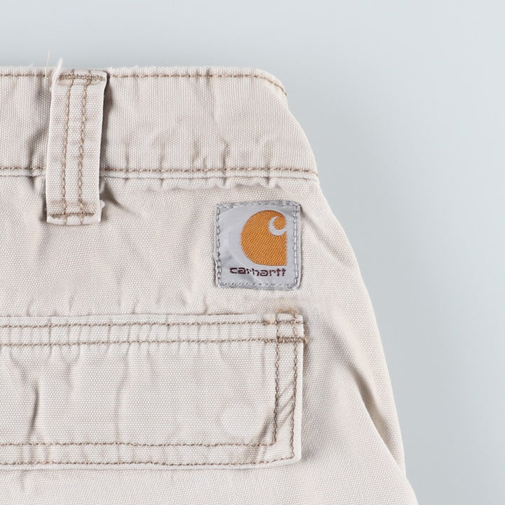 Carhartt Relaxed Fit Duck Cargo Shorts, Men's, W34 equivalent cotton Beige type Vintage Second Hand