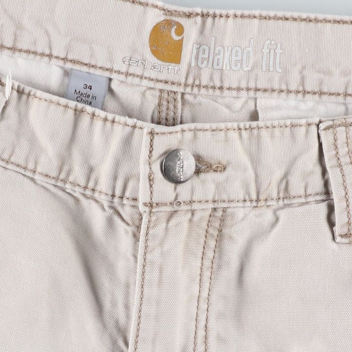 Carhartt Relaxed Fit Duck Cargo Shorts, Men's, W34 equivalent cotton Beige type Vintage Second Hand