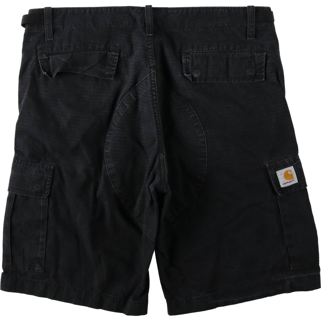 Carhartt WORK IN PROGRESS Ripstop Cargo Shorts (Men's W36 equivalent) cotton black type Vintage Second Hand