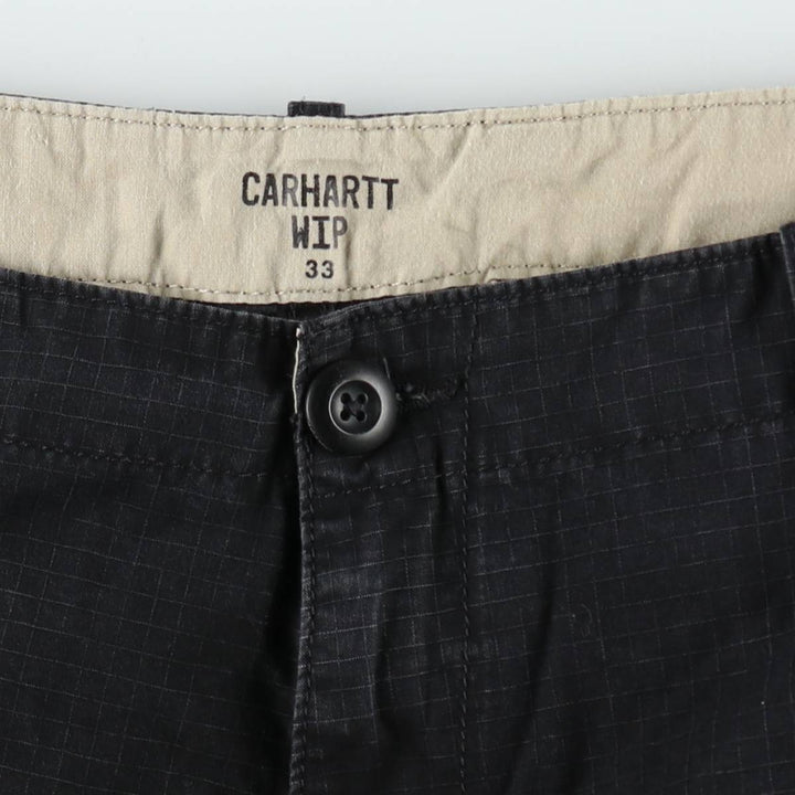 Carhartt WORK IN PROGRESS Ripstop Cargo Shorts (Men's W36 equivalent) cotton black type Vintage Second Hand