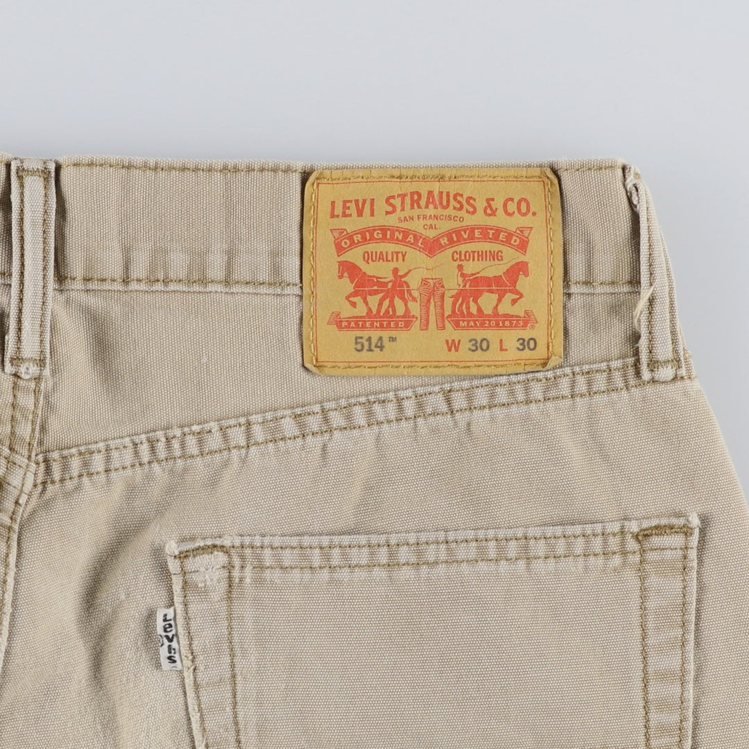 Levi's 514 Straight Denim Pants, Women's Size L (equivalent to W30) cotton Beige type Vintage Second Hand