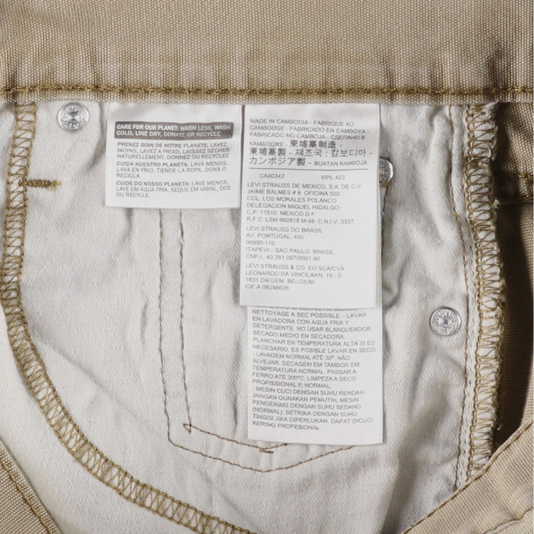 Levi's 514 Straight Denim Pants, Women's Size L (equivalent to W30) cotton Beige type Vintage Second Hand