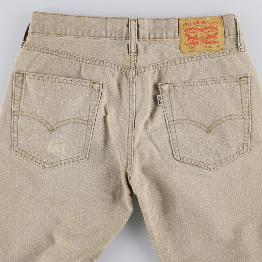 Levi's 514 Straight Denim Pants, Women's Size L (equivalent to W30) cotton Beige type Vintage Second Hand