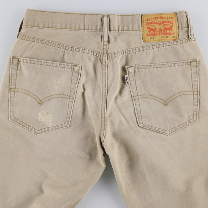 Levi's 514 Straight Denim Pants, Women's Size L (equivalent to W30) cotton Beige type Vintage Second Hand