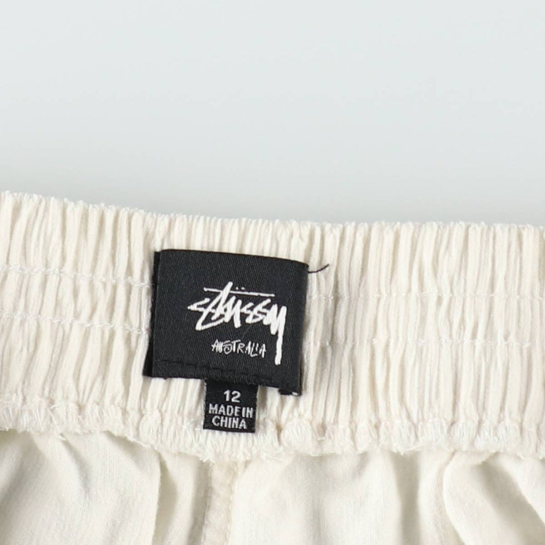 Stussy corduroy shorts, women's size M (approx.) cotton white type Vintage Second Hand