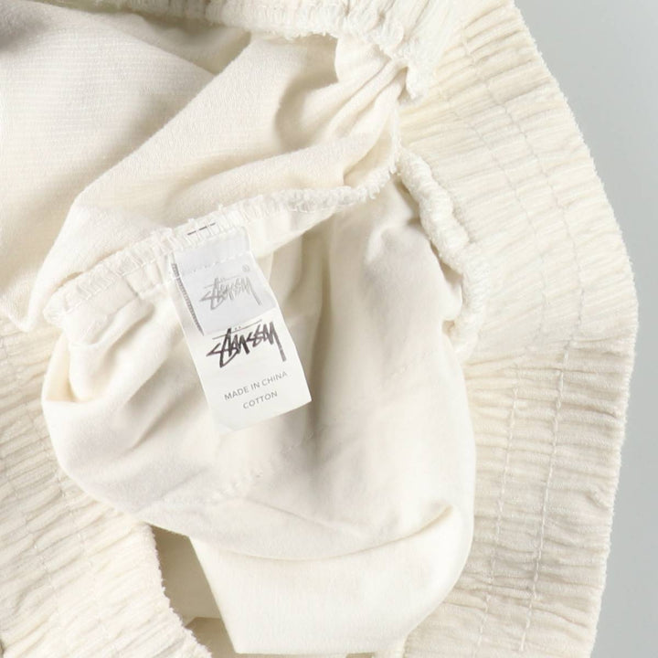 Stussy corduroy shorts, women's size M (approx.) cotton white type Vintage Second Hand