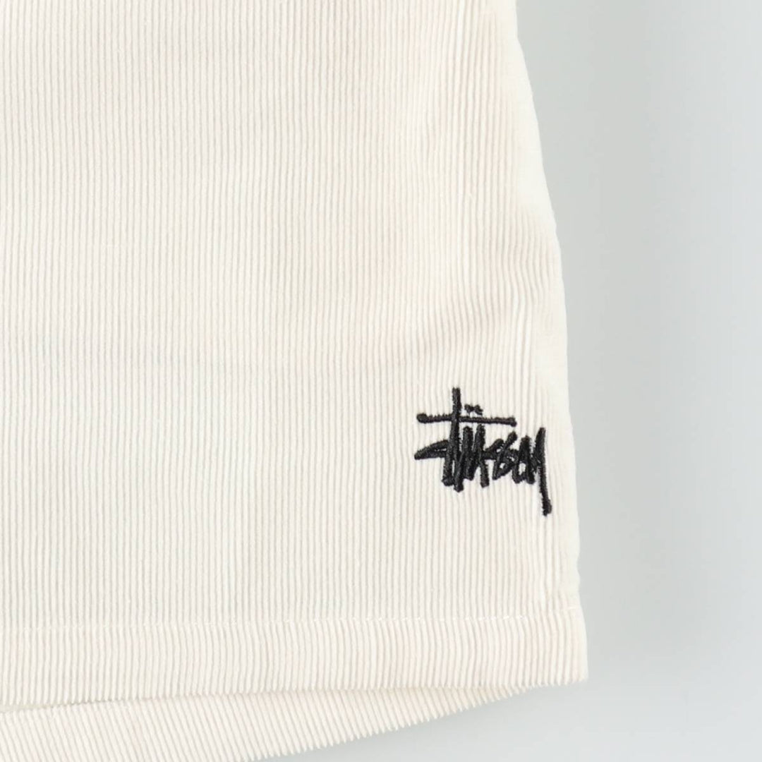 Stussy corduroy shorts, women's size M (approx.) cotton white type Vintage Second Hand