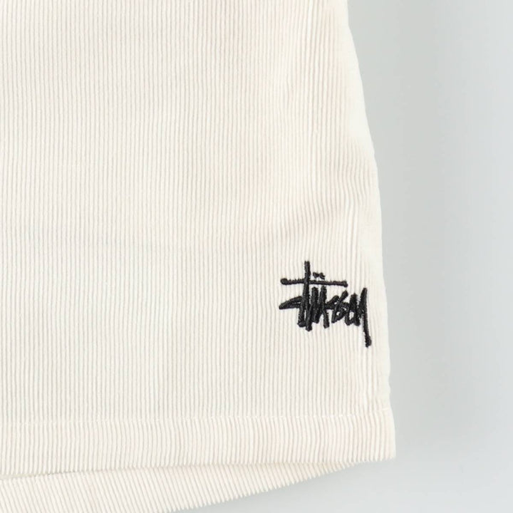 Stussy corduroy shorts, women's size M (approx.) cotton white type Vintage Second Hand