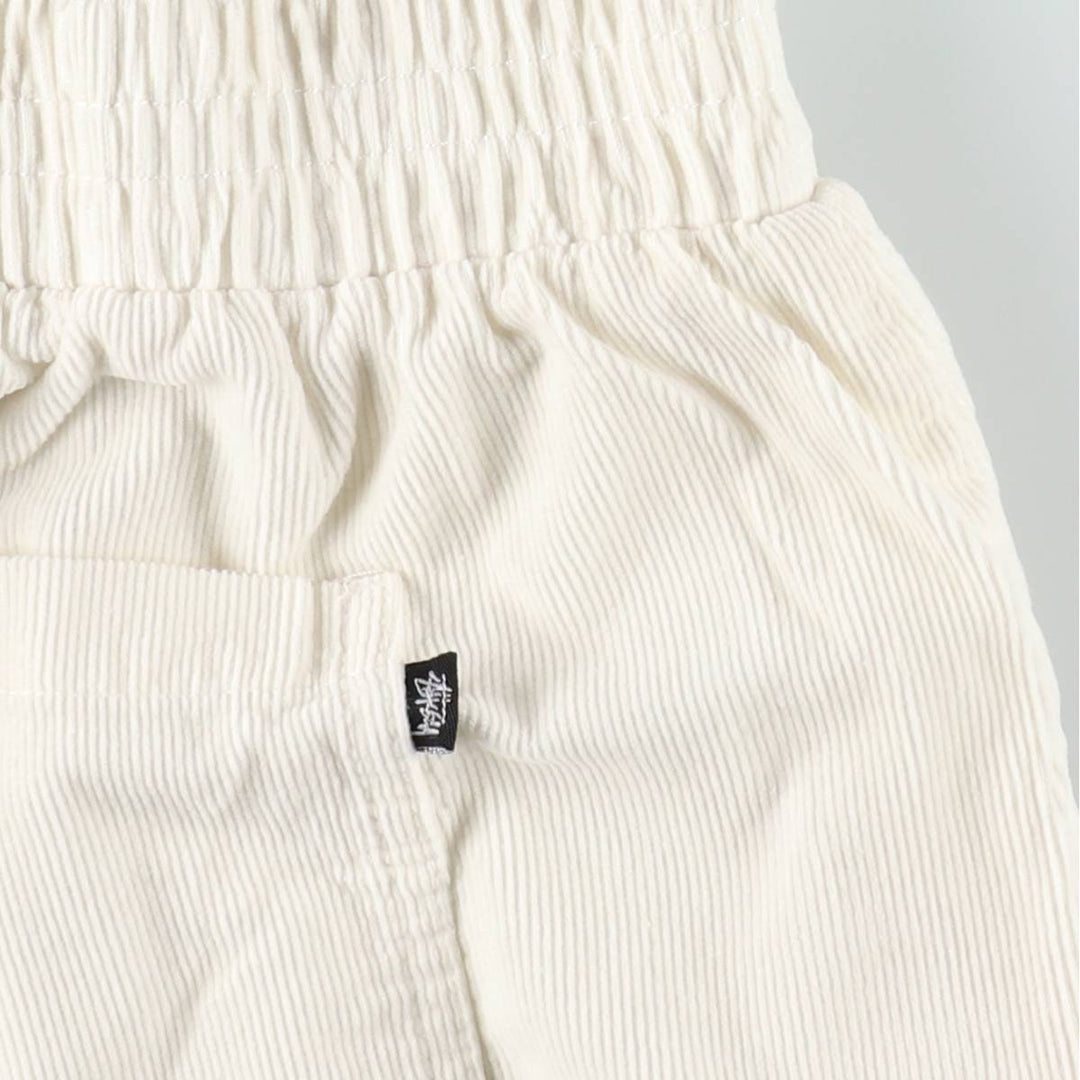 Stussy corduroy shorts, women's size M (approx.) cotton white type Vintage Second Hand